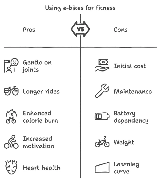 Using E-Bikes for Fitness pros and cons